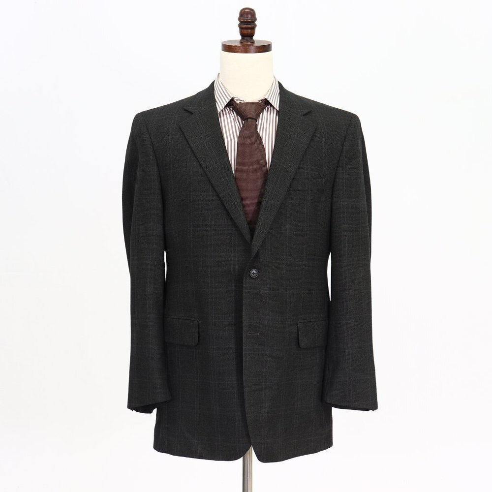 Jos. A. Bank 42L Green Check 2-Button Sport Coat Blazer Jacket B796